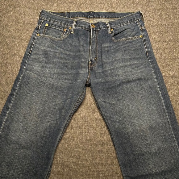 Levis 569 Jeans Mens 34x32 Blue Medium Wash Loose Straight Rocker Skater Grunge - Picture 1 of 10